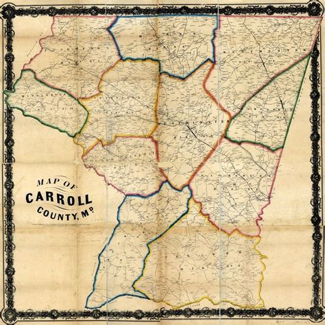 1863 Map Of Carroll County Maryland 23 X 23 Or 40 X 40 Full