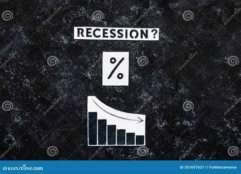 Recessione Testo Con Simbolo Percentuale E Grafico Con Una Crescita
