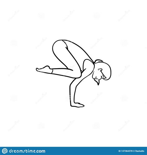 Sin coste para uso comercial sin necesidad de mencionar la fuente libre de derechos de autor. Woman In Yoga Crow Pose Hand Drawn Outline Doodle Icon ...