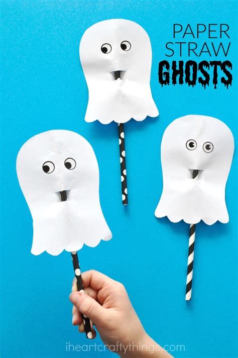 Simple And Easy Paper Ghost Craft Halloween Arts Crafts