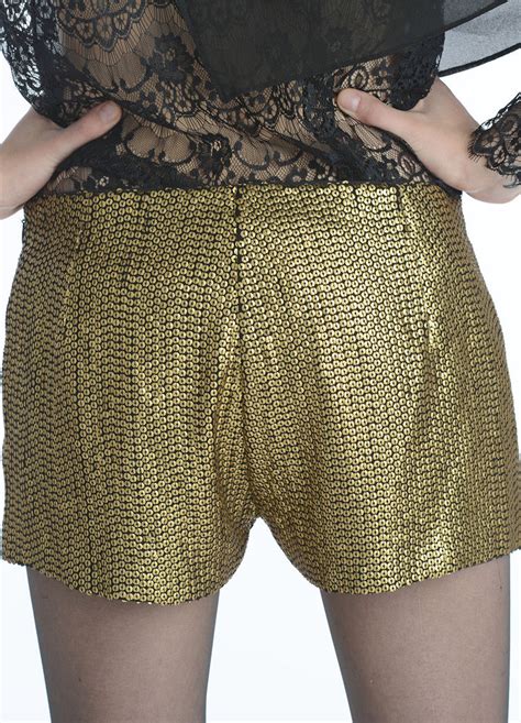 Gold Sequin Shorts Ttandon