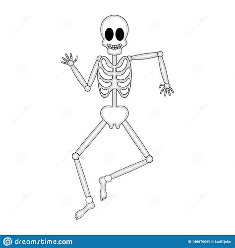 Isolated Human Skeleton Cartoon Dancing Image Stock Vector ...