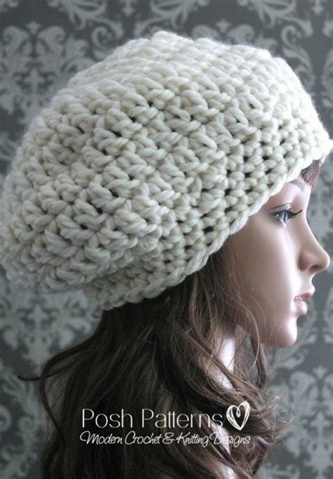 The chunky yarn (5) helps to speed this project along greatly! Chunky Slouchy Hat Crochet Pattern
