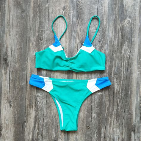 2018 New Patchwork Bikini Set Swimsuit Bathing Suit Swimwear Beachwear For Womenbeachwear For