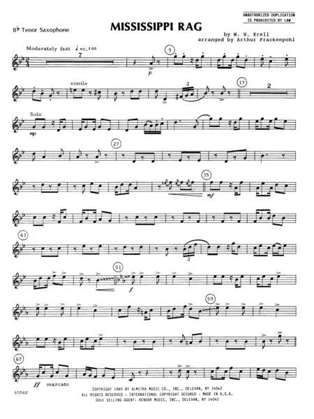 Mississippi Rag Tenor Sax By Krell Digital Sheet Music For Woodwind