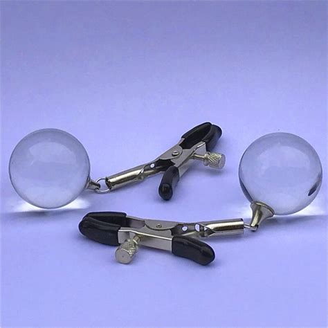 Pyrex Glass Nipple Clamps Adult Novelty Sex Product Metal Milk Clip