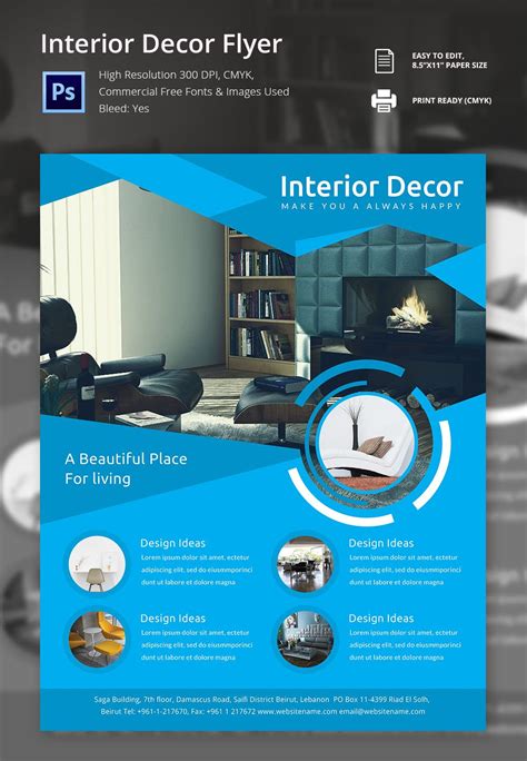 Interior Design Flyer Template Free Download Printable Templates