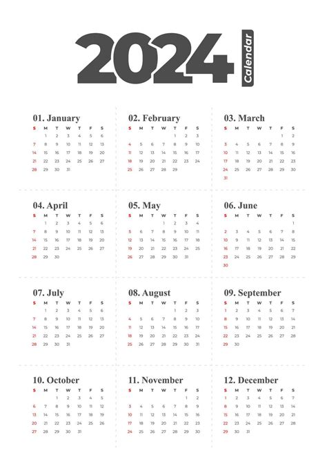 Plantilla De Calendario 2024 Vector Editable 13660998 Vector En Vecteezy