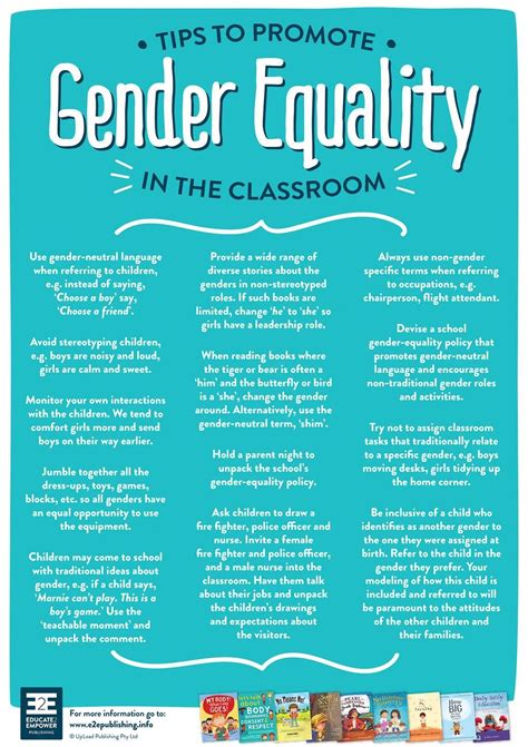 tips to promote gender equality in the classroom gender equality equality education motivation
