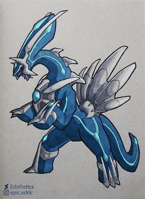 Drawing The Dragon Mons In My Style Part 12 Dialga The Time Lord D