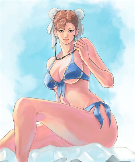 A Ichiro Chun Li Capcom Street Fighter 1girl Bikini Blue Bikini