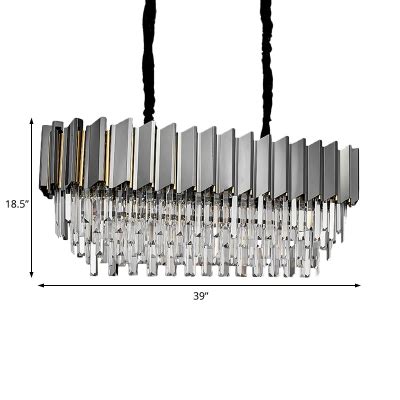 Gray Linear Pendant Lighting Modern Crystal Stainless Steel Hanging Lamp Over Kitchen Island 1569406866488 