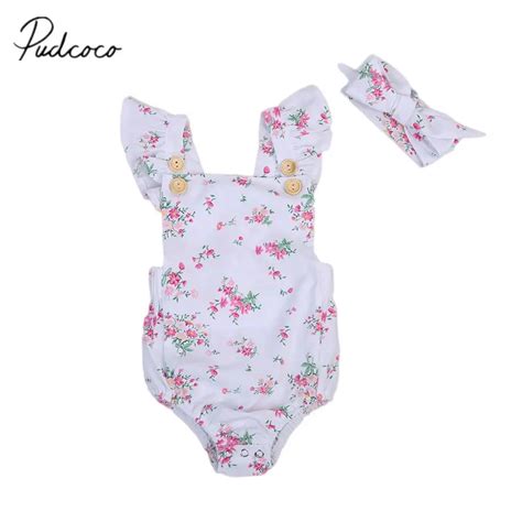 Pudcoco 2017 Newborn Toddler Infant Baby Girl Jumpsuit Bodysuit Outfit