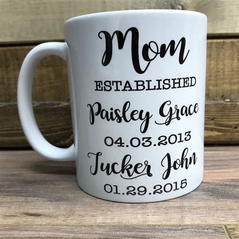 Mom Established Custom Mug Mugs Custom Mugs Custom