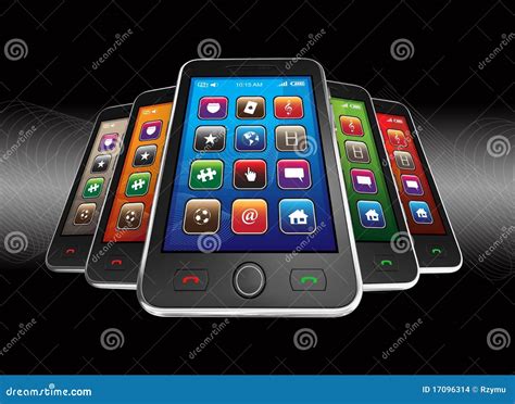 Black Mobile Smart Phones Stock Illustration Illustration Of