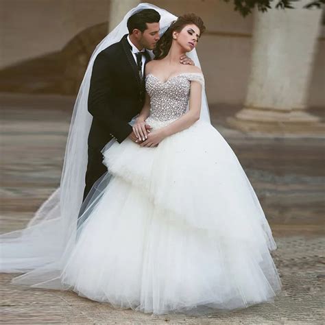 2016 New Luxury Plus Size Cinderella Wedding Dress Ball Gown With