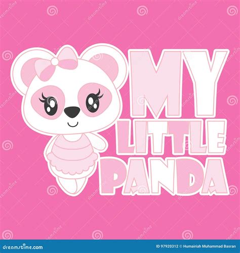 Cute Baby Panda Is My Little Panda Cartoon Illustration For Baby Shower
