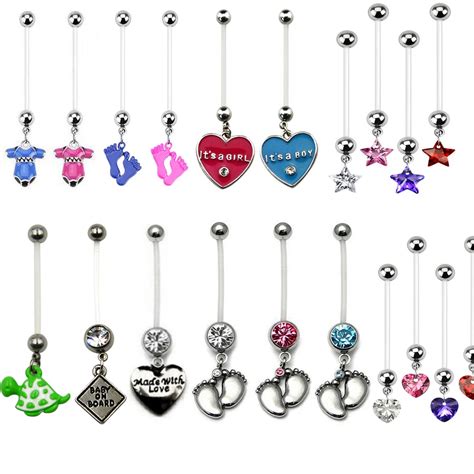 Jewelry And Watches Cz Pregnancy Belly Button Bar Navel Ring Body Piercing Jewellery Body Jewelry