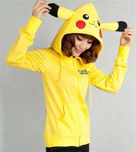 Pikachu Zip Up Hoodie Pikachu Hoodie Pikachu Sweatshirt Yellow Hoodie