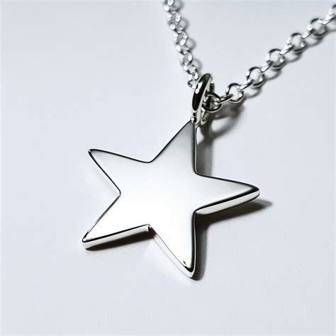 Sterling Silver Star Necklace Pendant Sterling Star Pendant