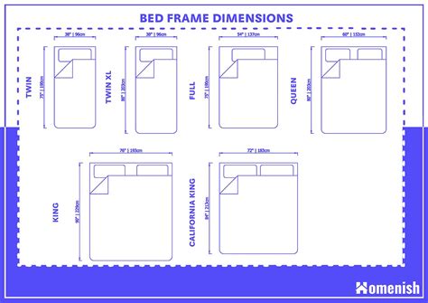 Bed Frame Dimensions Chart