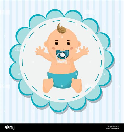 Baby Boy Cartoon Of Baby Shower Concept Stock Vector Image And Art Alamy