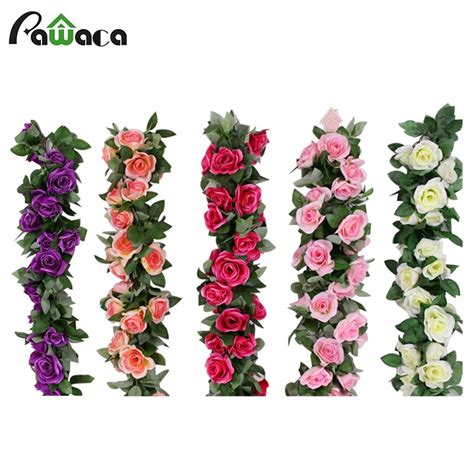 230cmlot Silk Roses Ivy Vine With Green Leaves Diy Artificial Fake