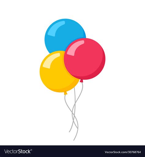 Flat Balloon Birthday Icon Royalty Free Vector Image