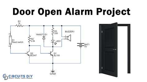 Door Open Alarm Circuit Using Reed Switch