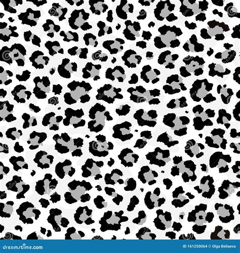 Vector Seamless Pattern Of Snow Leopard Skin Print Stock Vector