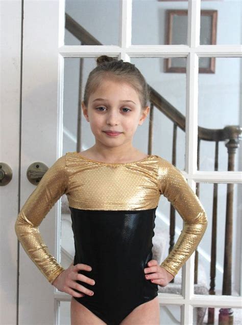 girls black and gold long sleeve leotard 2t 3t 4t 5t 6 7 8 9 10 11 12 13 14