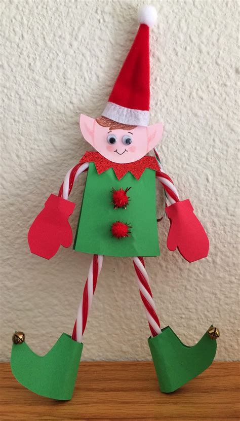 The painting part is really simple too. Candy Cane Elf Ornament | Fun Family Crafts