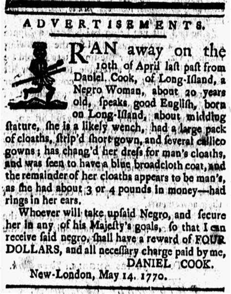 Slavery Advertisements Published June 15 1770 The Adverts 250 Project