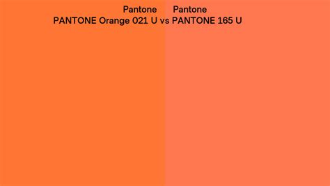 Pantone Orange 021 U Vs Pantone 165 U Side By Side Comparison