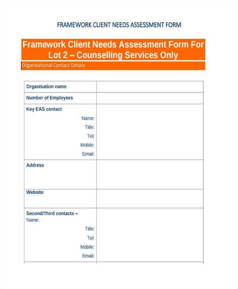 Social Work Assessment Form Sample