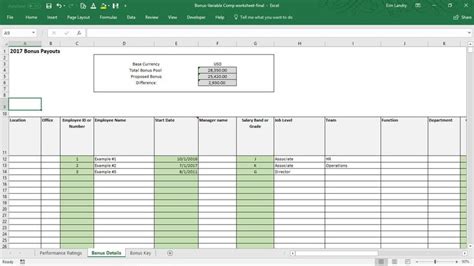 Employee Bonus Excel Template Incentive Plan Calculation Spreadsheet