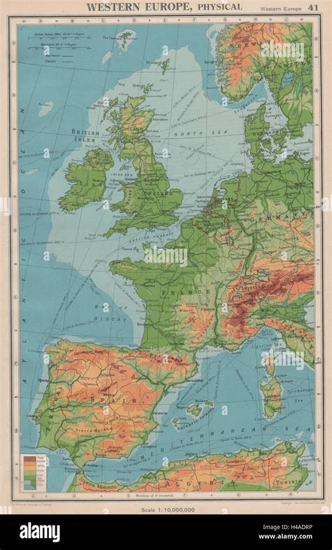 Carte Europe De L Ouest 1944 Banque De Photographies Et Dimages à