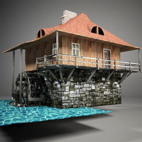 Water Mill 3d Model Animated Cgtrader