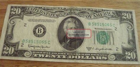 1950 D Andrew Jackson 20 Dollar Bill Federal Note Us Currency Small Twenty