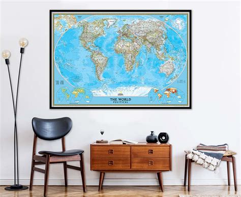 Political World Wall Map Huge Global Mapping Wall Map