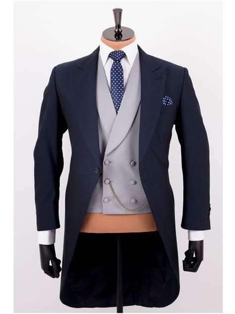 Navy Mohair Tailcoat Wedding Suit - FOCUS Menswear
