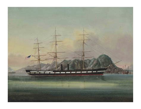 Chinese School 19th Century An American Ship In Hong