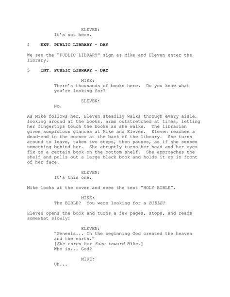 Stranger Things 3 Script Page 1 Created With Acting