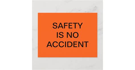 Safety Is No Accident Safety Orange Poster Postcard Zazzle