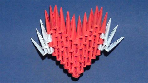 Simple 3d Origami Valentine Heart With Wings For Beginners A T In