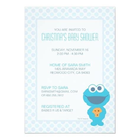 Cookie Monster Baby Shower Invite