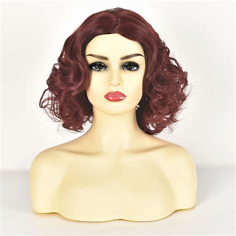 Women Short Curly Wavy Wigs Natural Synthetic Hair Fancy Dress Cosplay