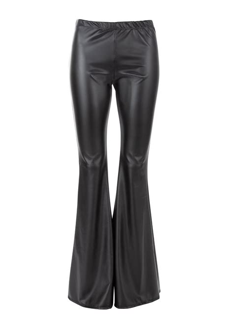 Black Faux Leather Bell Bottoms Faux Leather Flare Pants Pretty