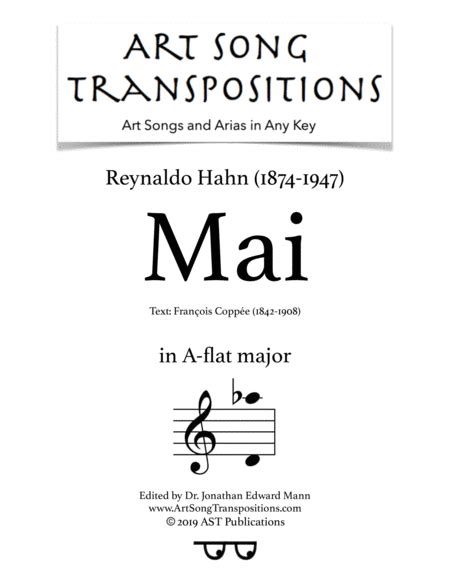 Mai A Flat Major Sheet Music Reynaldo Hahn Piano And Vocal