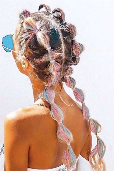 The Best Bubble Braid Styles As Told By Instagram Festival Hair Braids Coachella Hair Rave Hair